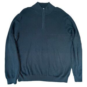 Roundtree &‎ Yorke Men's Sweater Size L Black Classic Business Casual Office Zip